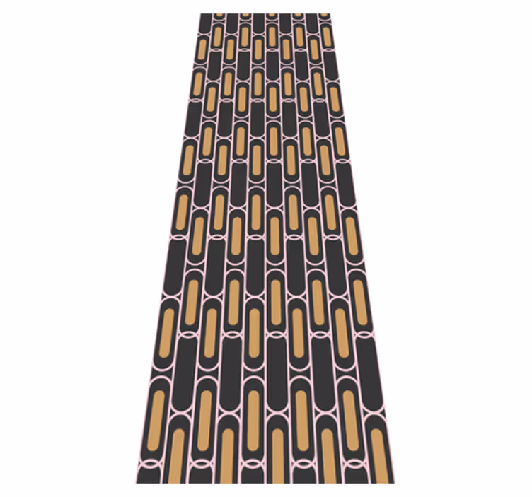 Vinyl tapijt slaapkamer bruin en roze geometrisch patroon - TenStickers