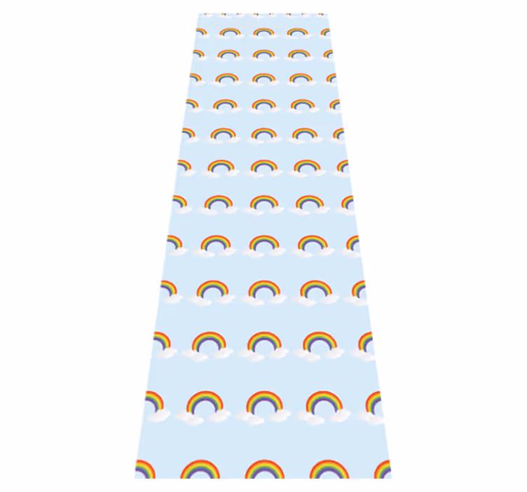 Vinyl tapijt slaapkamer kleurrijke regenboog en wolken - TenStickers