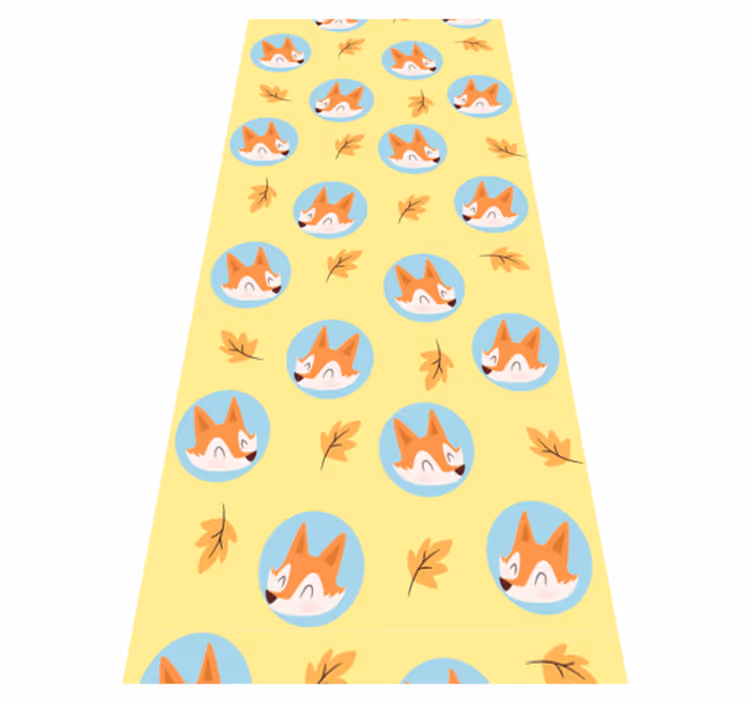 Vinyl tapijt slaapkamer met scandinavische cirkelvossen - TenStickers