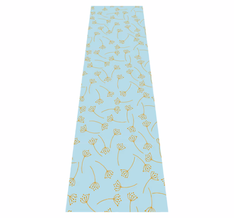 Vinyl tapijt slaapkamer blauwe nordic planten - TenStickers