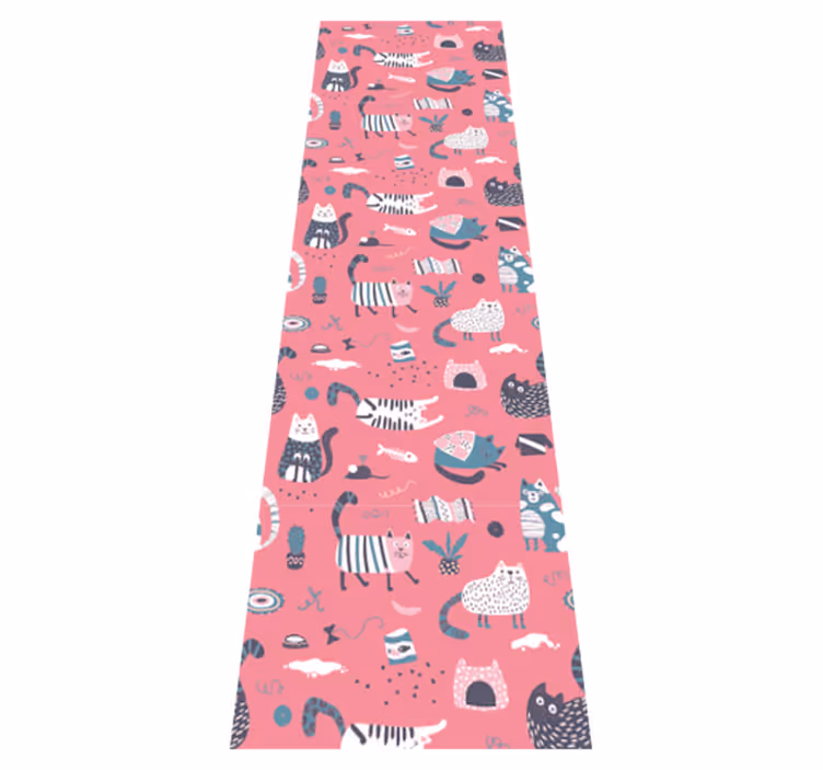 Vinyl tapijt slaapkamer nordic katjes - TenStickers