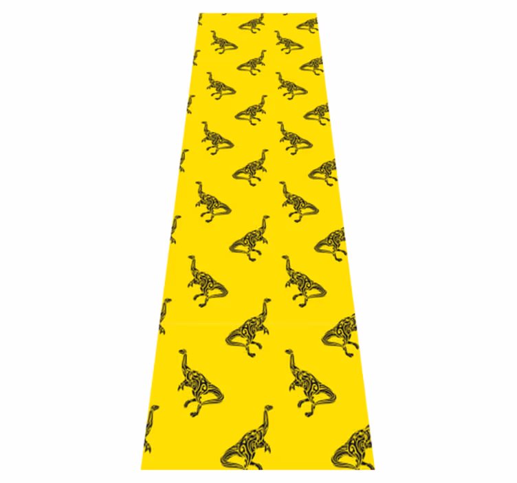 Vinyl tapijt slaapkamer brachiosaurus symbolen op geel - TenStickers
