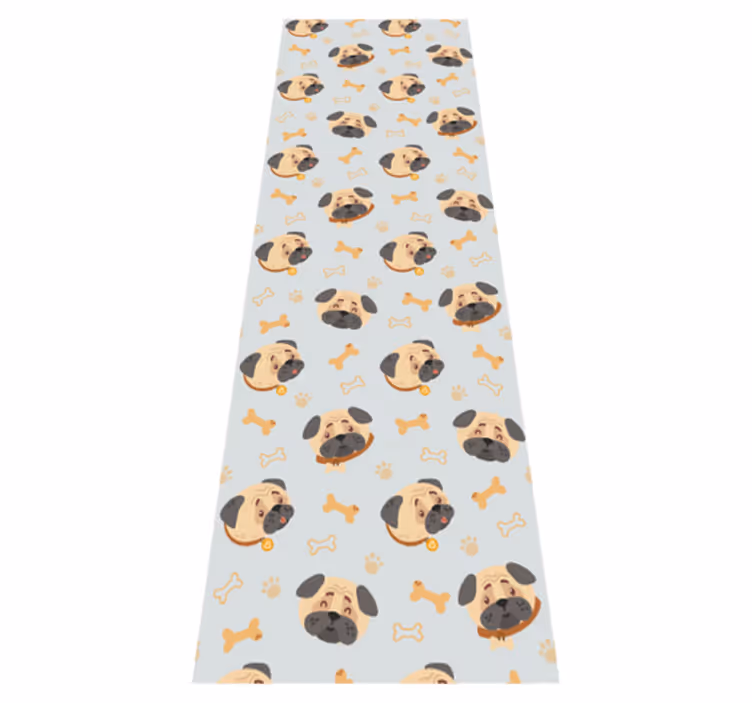 Vinyl tapijt slaapkamer met puppy's van britse bulldoggen - TenStickers