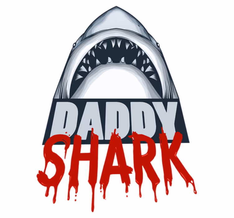 Vinyl tapijt slaapkamer daddy haai - TenStickers