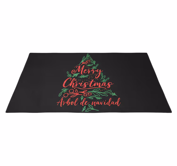 Vinyl tapijt slaapkamer kerstboom merry christmas - TenStickers
