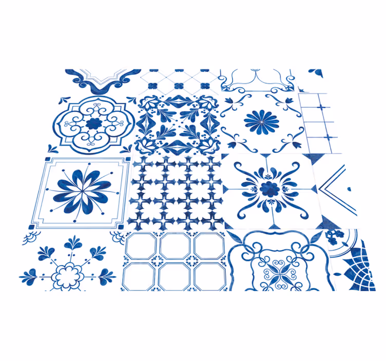 Vinyl tapijt scandinavisch nordic tegels - TenStickers
