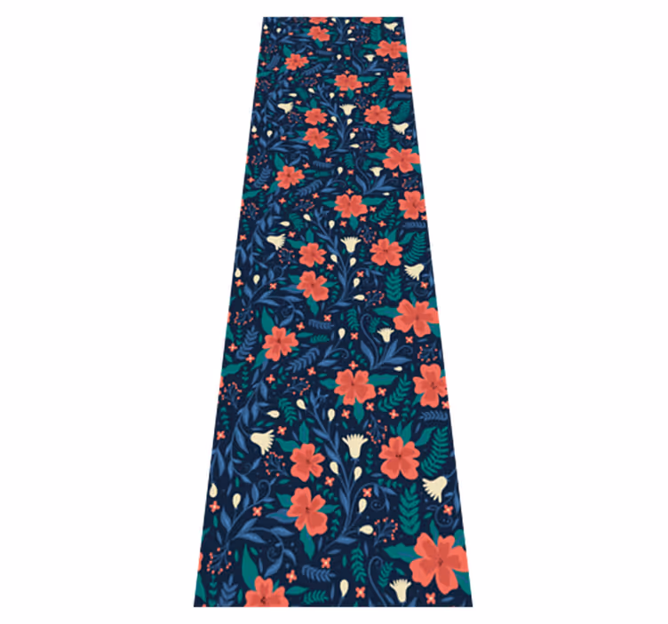 Vinyl tapijt scandinavisch met artistieke bloemen - TenStickers
