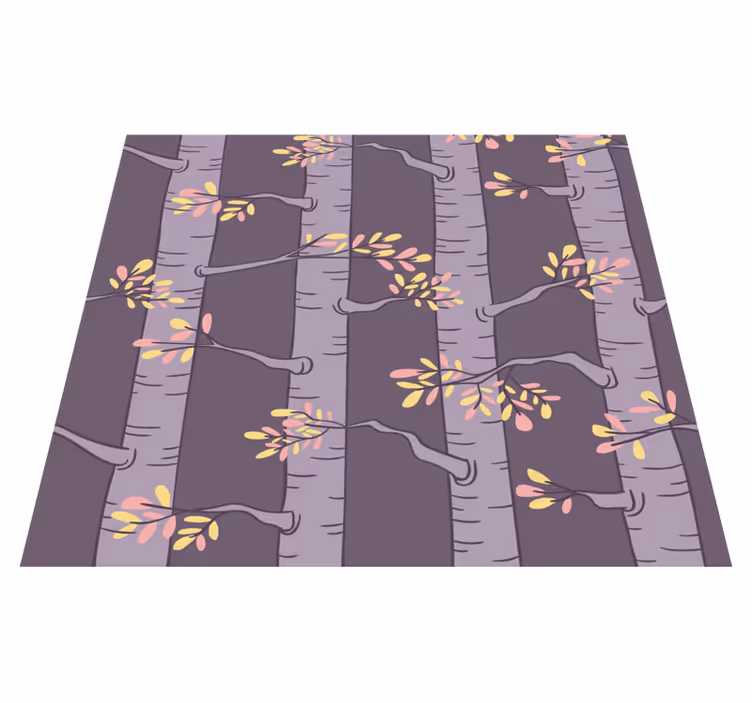 Vinyl tapijt scandinavisch bosbehang met nordic bomen - TenStickers