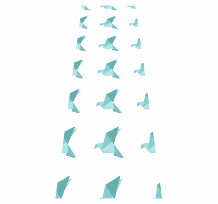 Vinyl tapijt scandinavisch papieren vogels - TenStickers