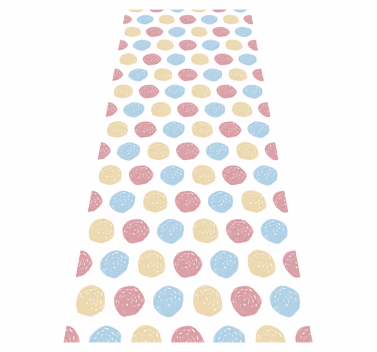 Vinyl tapijt scandinavisch pastelkleurige stippen - TenStickers
