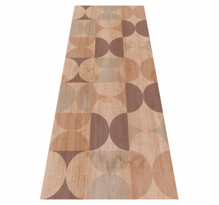 Vinyl tapijt scandinavisch bruin geometrisch houtpatroon - TenStickers