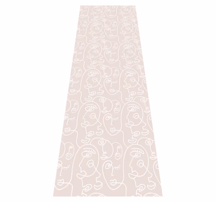 Vinyl tapijt scandinavisch roze en wit patroon - TenStickers
