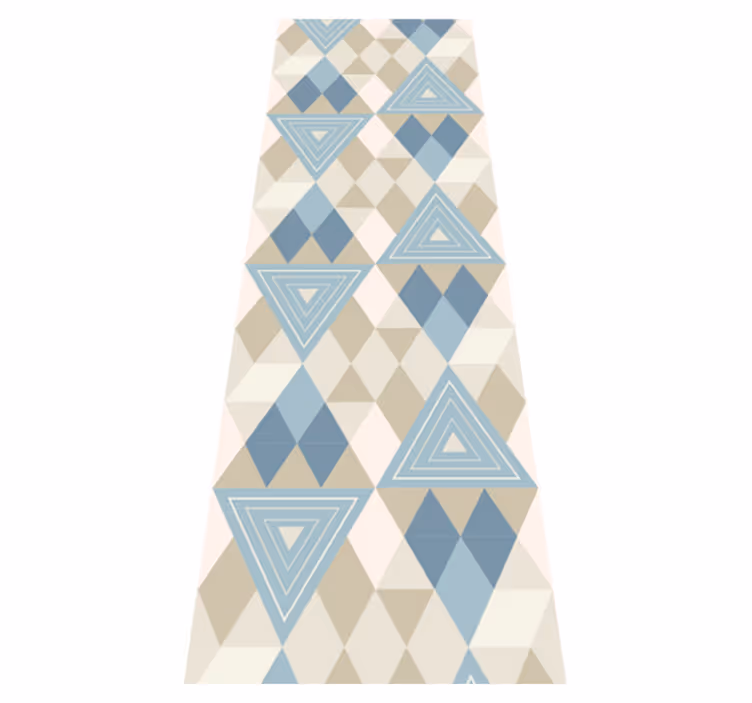 Vinyl tapijt scandinavisch geometrisch blauw patroon - TenStickers
