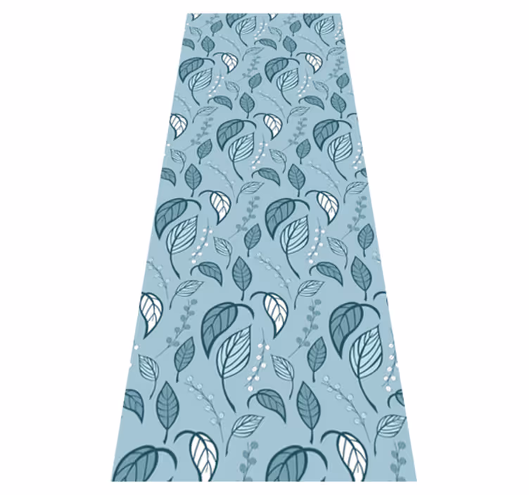 Vinyl tapijt scandinavisch blauw bladeren patroon - TenStickers