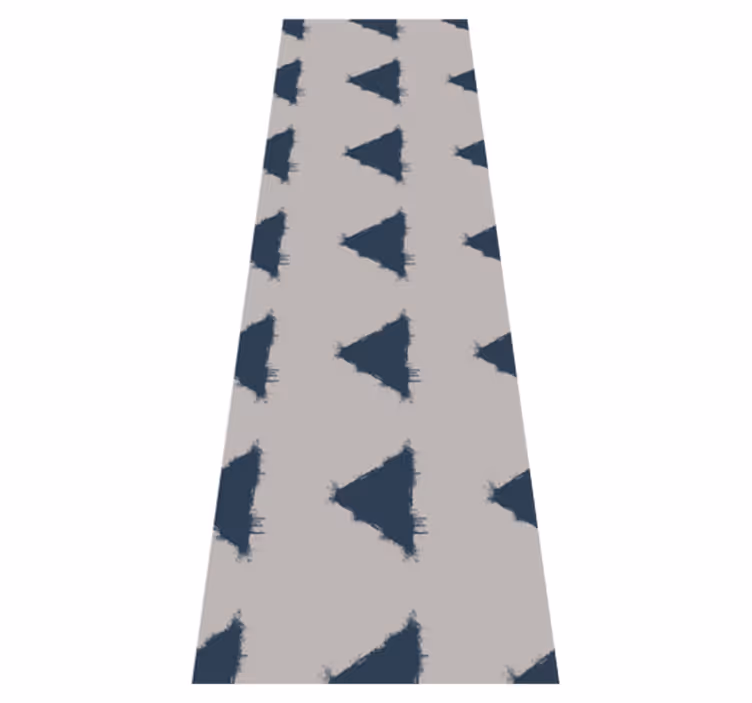 Vinyl tapijt scandinavisch blauw japandi driehoeken patroon - TenStickers