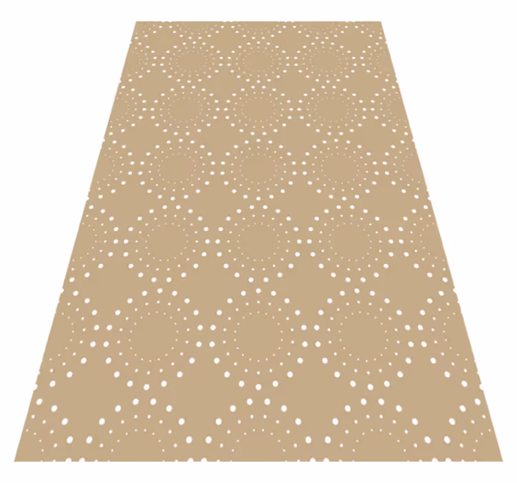 Vinyl tapijt scandinavisch lichtbeige met witte cirkels - TenStickers