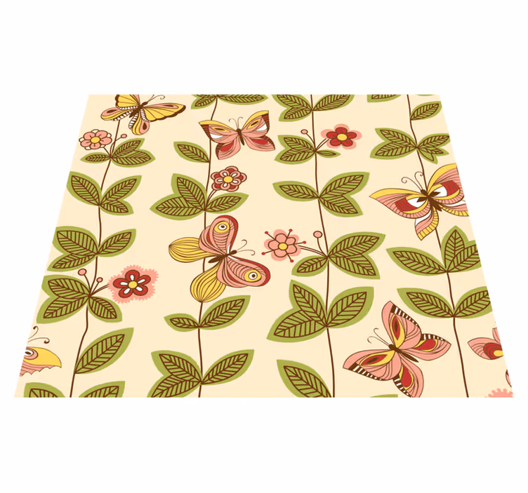 Vinyl tapijt natuur vlinders - TenStickers