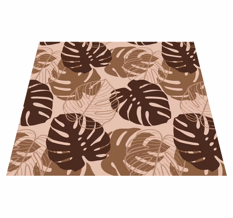 Vinyl tapijt natuur bruine monstera deliciosa - TenStickers