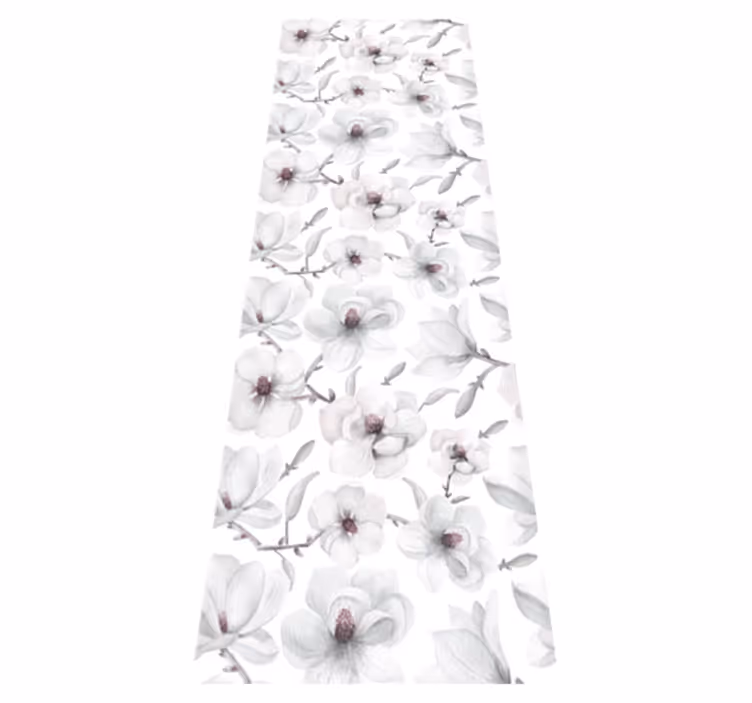 Vinyl tapijt natuur elegante tak met magnolia bloem - TenStickers