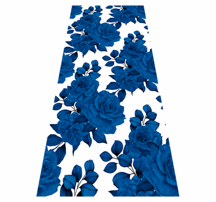 Vinyl tapijt natuur "nieuwe nostalgie" blauwe bloemen - TenStickers