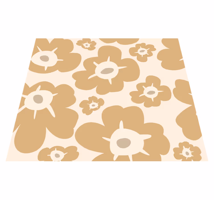 Vinyl tapijt natuur beige klaprozen - TenStickers
