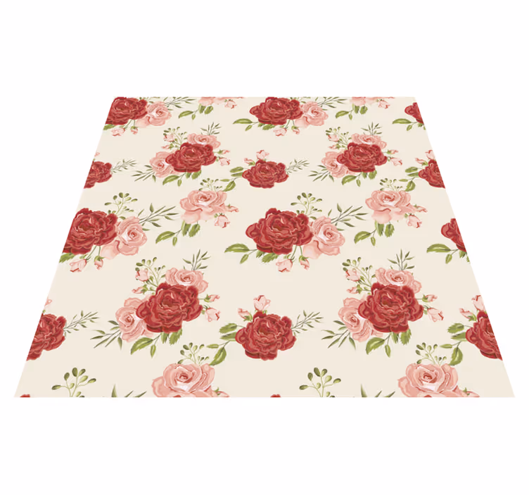 Vinyl tapijt natuur elegante rozen - TenStickers