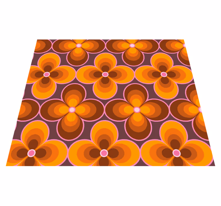 Vinyl tapijt antiek bloemen retro groovy patroon - TenStickers