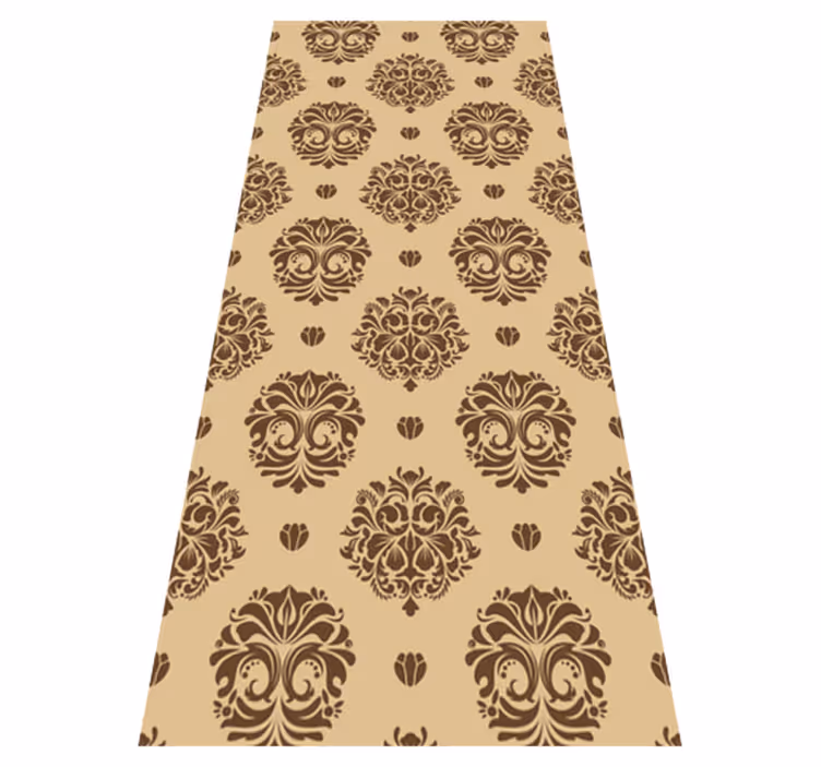 Vinyl tapijt antiek beige vintage damaststijl - TenStickers