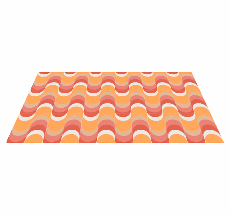 Vinyl tapijt antiek 70's vintage golven - TenStickers