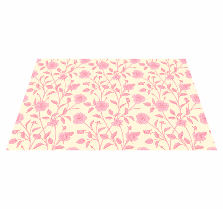 Vinyl tapijt antiek vintage kleine rozen op roze achtergrond - TenStickers