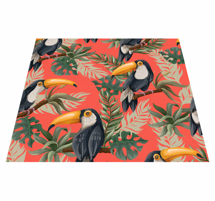 Dieren vinyl tapijt toucans tropische muurdecoratie - TenStickers