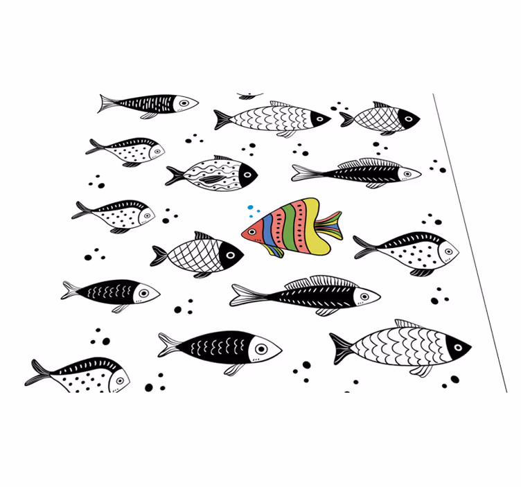 Dieren vinyl tapijt tegenstroom - TenStickers