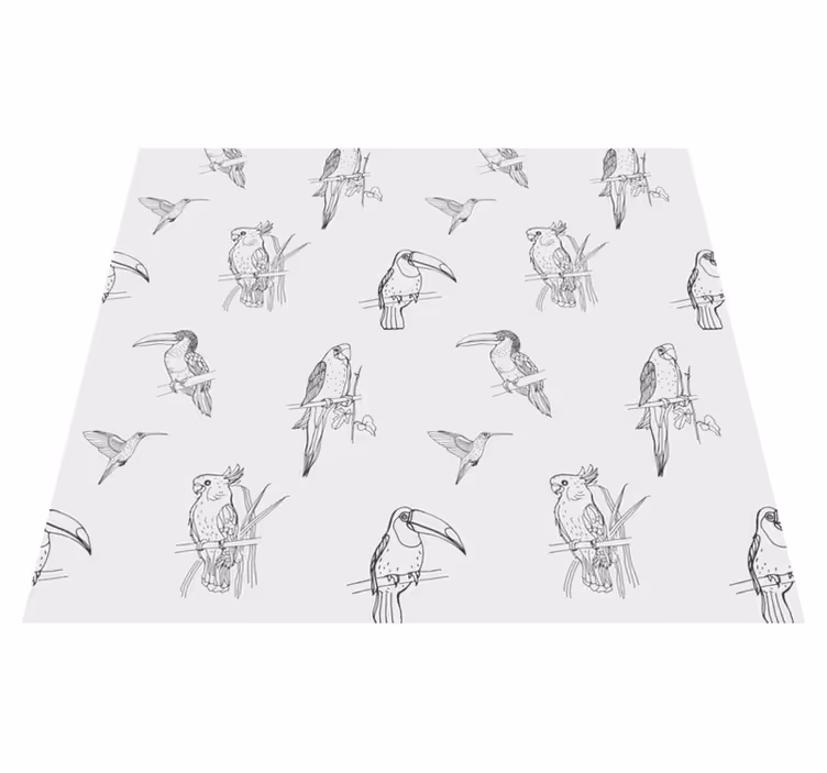 Dieren vinyl tapijt papegaaien en toekans - TenStickers