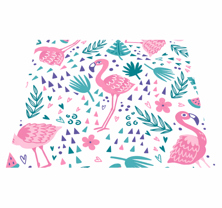 Dieren vinyl tapijt met flamingo patroon - TenStickers