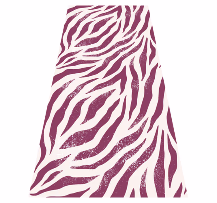 Dieren vinyl tapijt paarse en witte zebraprint - TenStickers