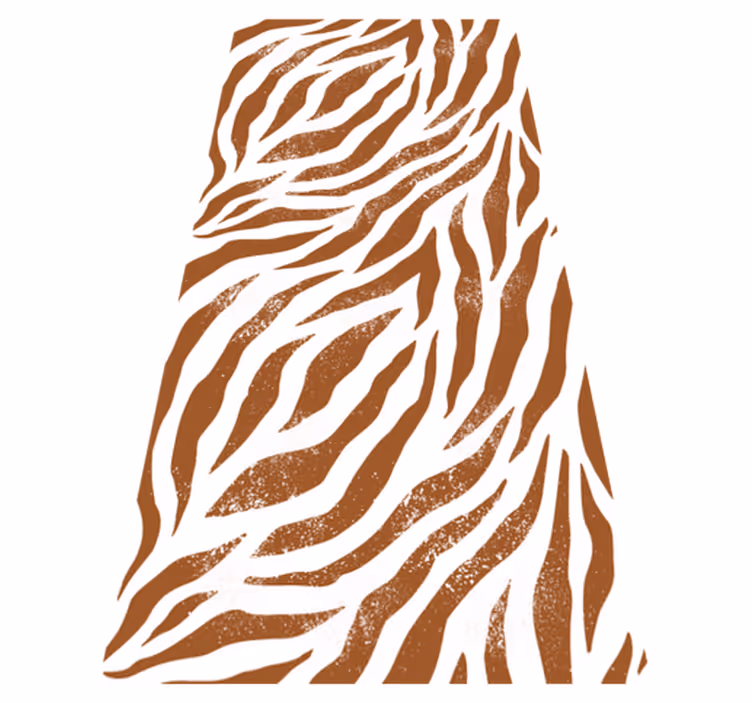 Dieren vinyl tapijt met bruine zebra print - TenStickers