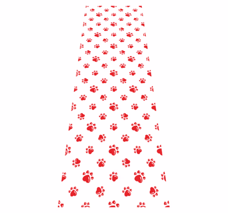 Dieren vinyl tapijt met kattenpootjes en hartjes ontwerp - TenStickers