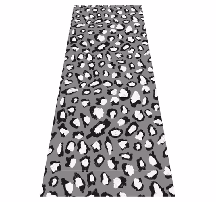 Dieren vinyl tapijt grijs en wit luipaardprint - TenStickers