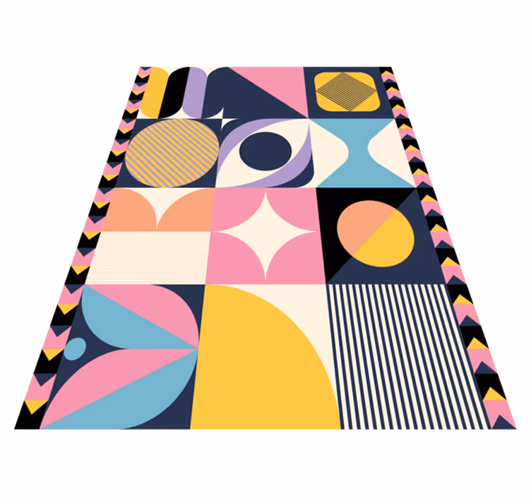 Vinyl tapijt modern geometrische kunst met figuren - TenStickers