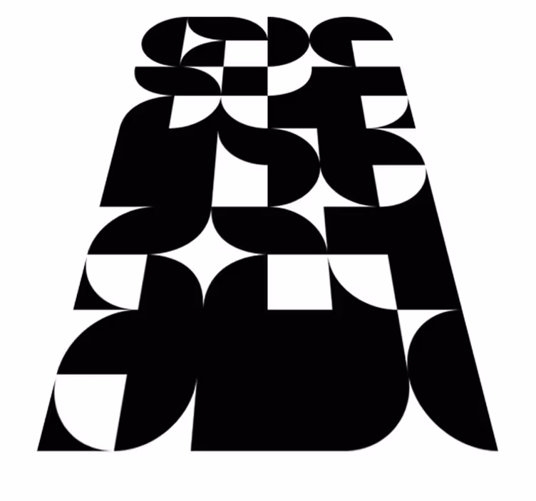 Vinyl tapijt modern zwart cirkel geometrisch patroon - TenStickers