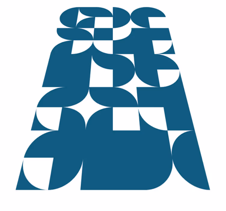 Vinyl tapijt modern blauwe cirkel geometrisch patroon - TenStickers