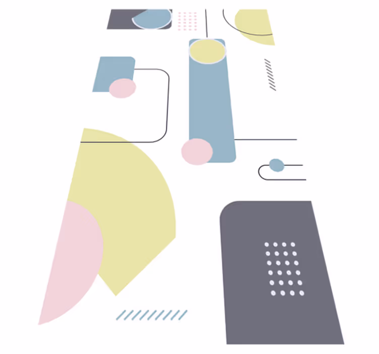 Vinyl tapijt modern pastel geometrisch patroon - TenStickers
