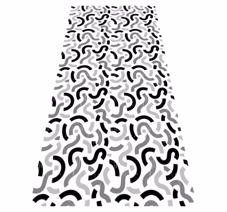 Vinyl tapijt met textuur zwart-witte vormen patroon - TenStickers