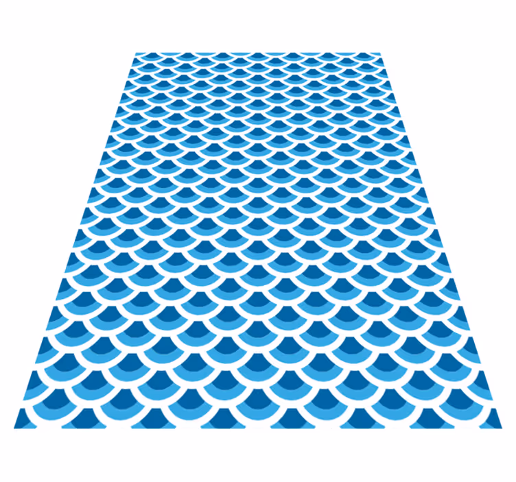 Vinyl tapijt met textuur blauwe schubbenpatroon - TenStickers
