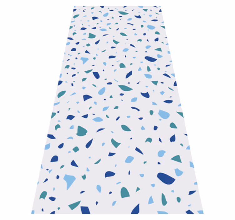 Vinyl tapijt met textuur blauwe terrazzo tonen - TenStickers