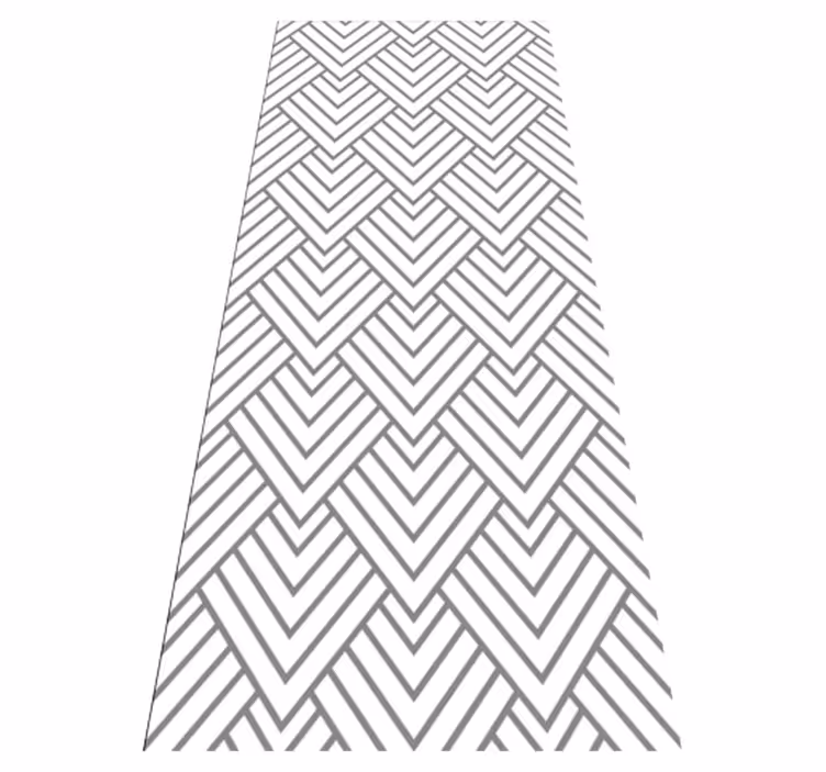 Vinyl tapijt met textuur geometrisch wit driehoekpatroon - TenStickers