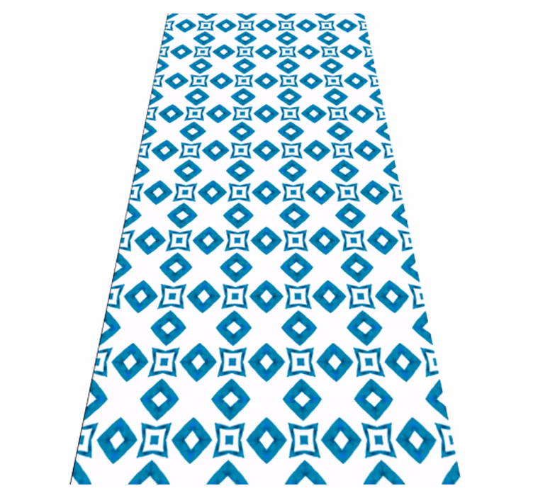 Vinyl tapijt met textuur geometrisch blauw diamantdesign - TenStickers