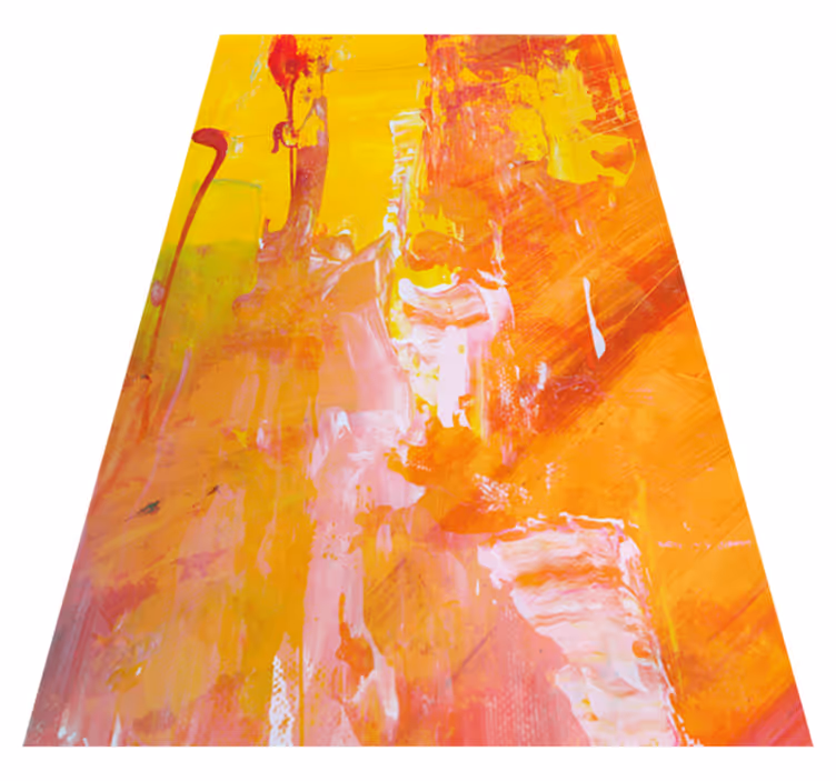 Vinyl tapijt met textuur oranje kleurrijk abstract ontwerp - TenStickers