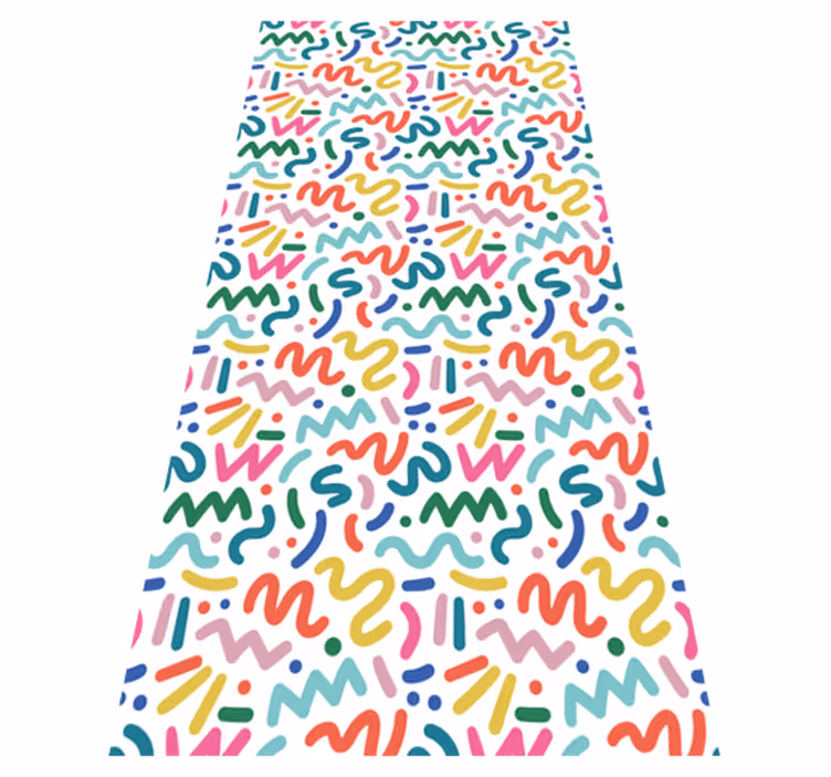 Vinyl tapijt met textuur abstract kleurrijke vormen - TenStickers