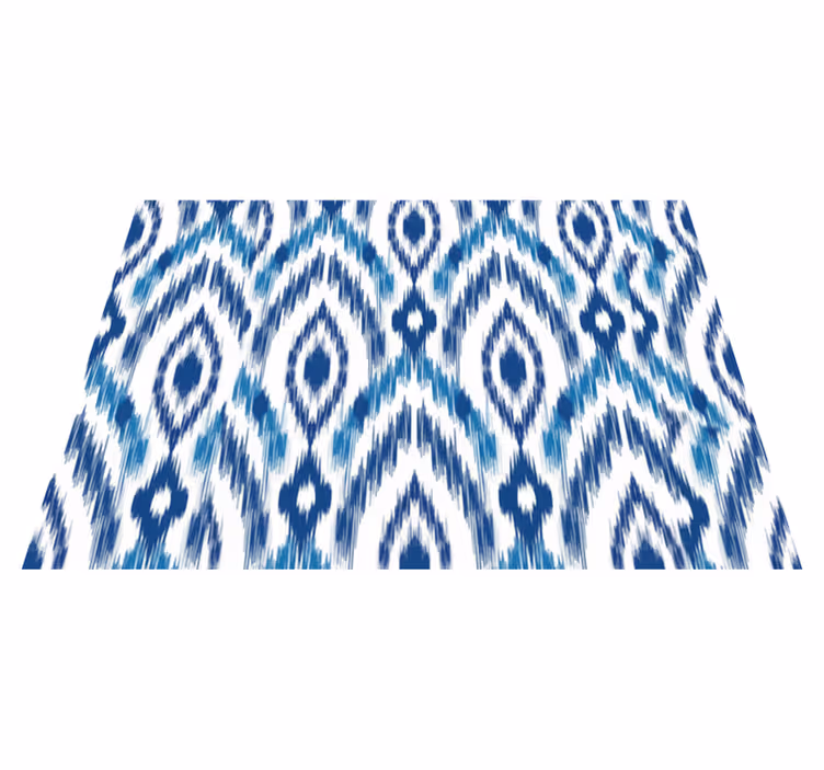 Vinyl tapijt met textuur blauw ikat patroon - TenStickers
